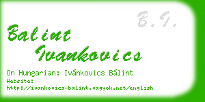 balint ivankovics business card