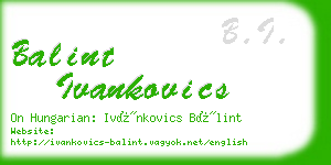 balint ivankovics business card